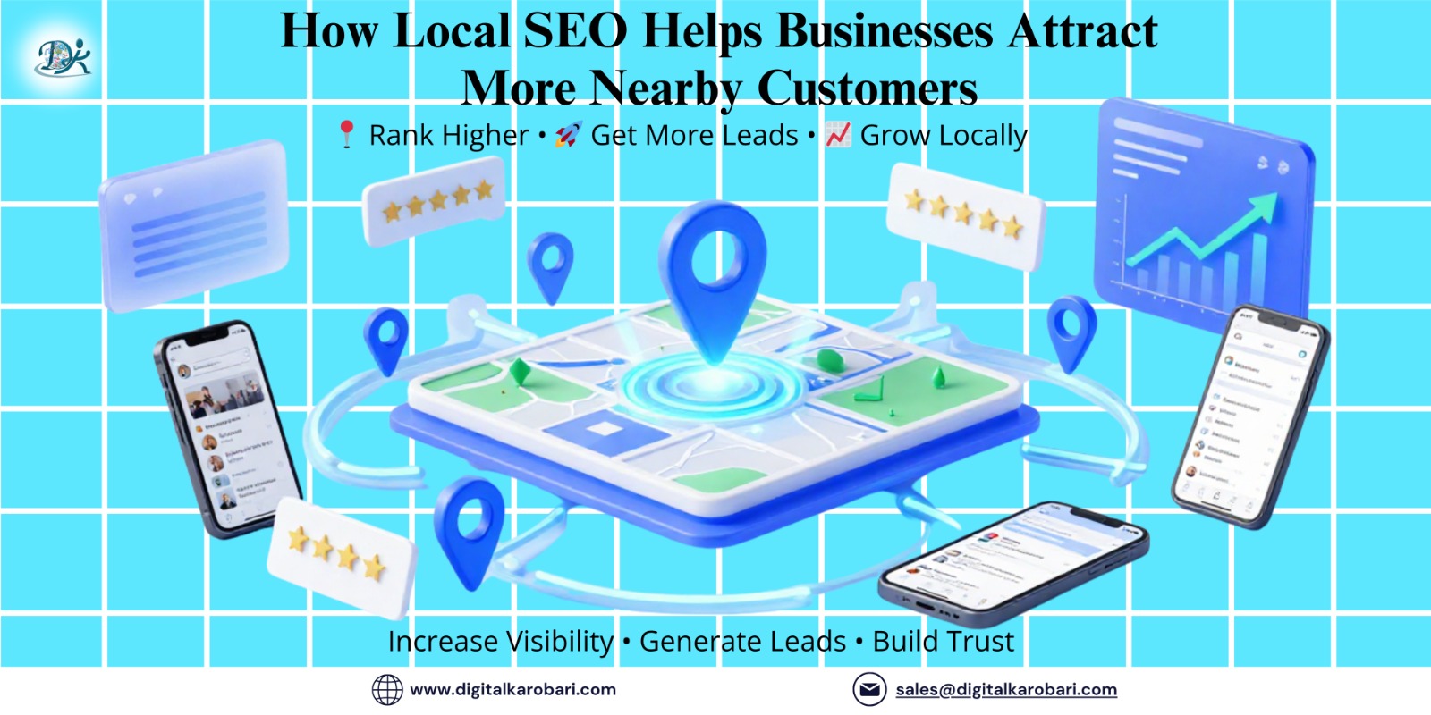 Local SEO helps businesses attract nearby customers through Google Maps rankings, local search optimization, and Google Business Profile management